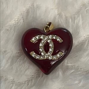 Authentic Chanel Pendant Dark Red